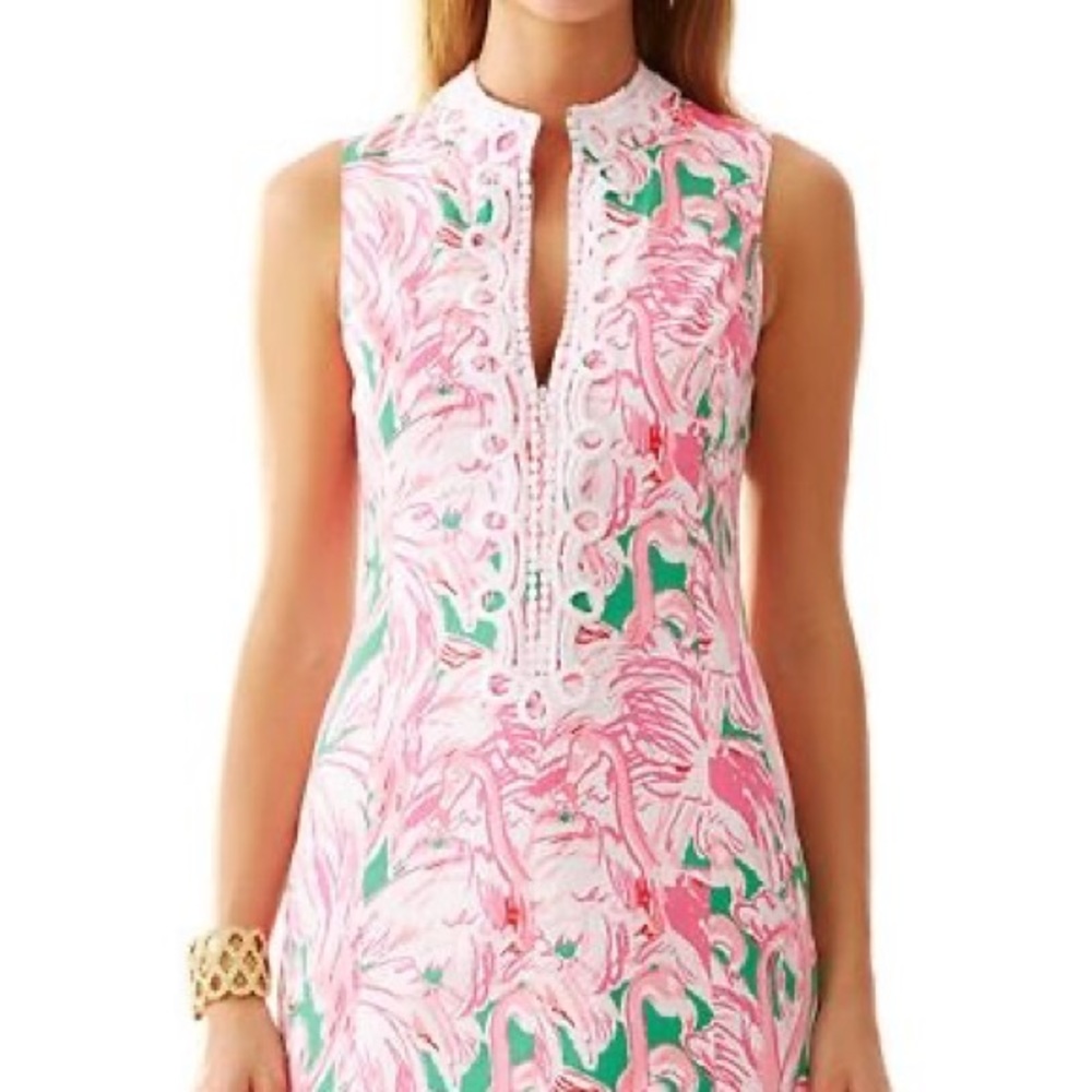 Lilly Pulitzer Alexa shift size 6, pink with flamingo design